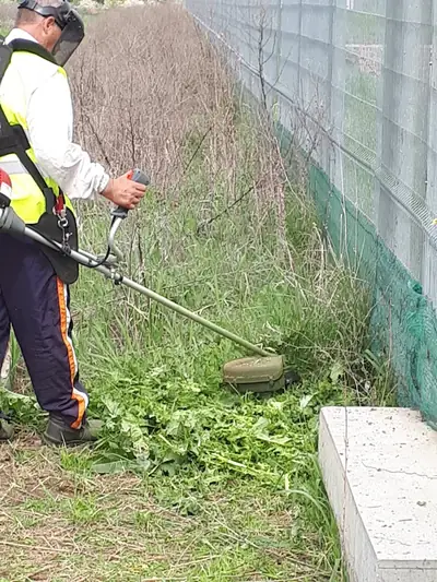 Fűkaszálás munka közben – 2. kép